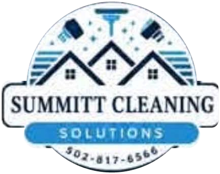 Summitt Cleaning Solutions logo with rooftops and cleaning tools